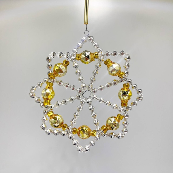 Подвеска снежинка из стекляруса (533 2760/21) ANVA 