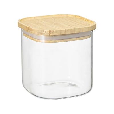 Банка для хранения квадратная Glass Bamboo, 0,8 л, Smart Solutions