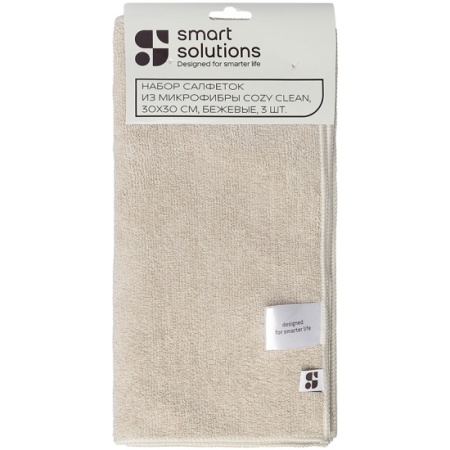 Набор салфеток из микрофибры Cozy Clean, 30х30см, бежевые, 3шт. Smart Solutions