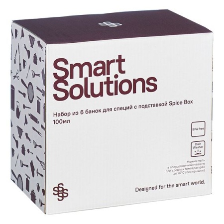 Набор 6ти банок для специй 100мл,Spice Box Jar Smart Solutions