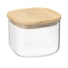 Банка для хранения квадратная Glass Bamboo, 1 л, Smart Solutions