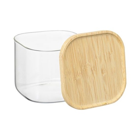Банка для хранения квадратная Glass Bamboo, 0,6 л, Smart Solutions